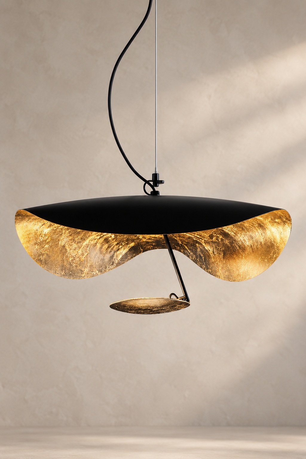 Suspension sculpturale noire et dorée - vue 4