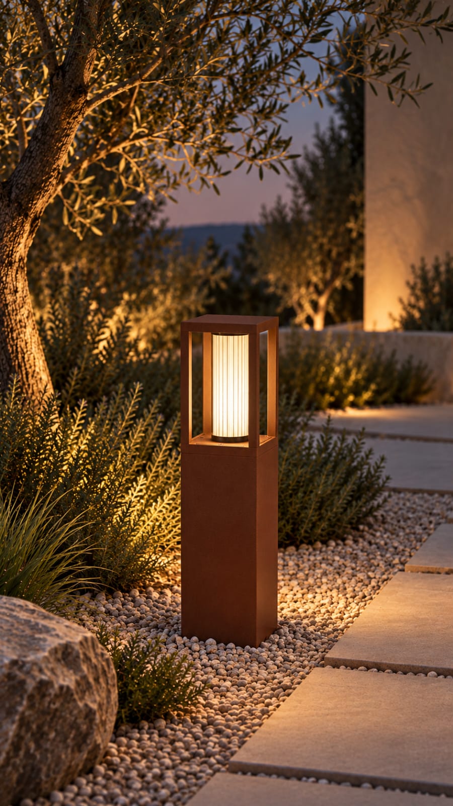 Borne de jardin compacte à cadre ouvert, finition terracotta - vue 2