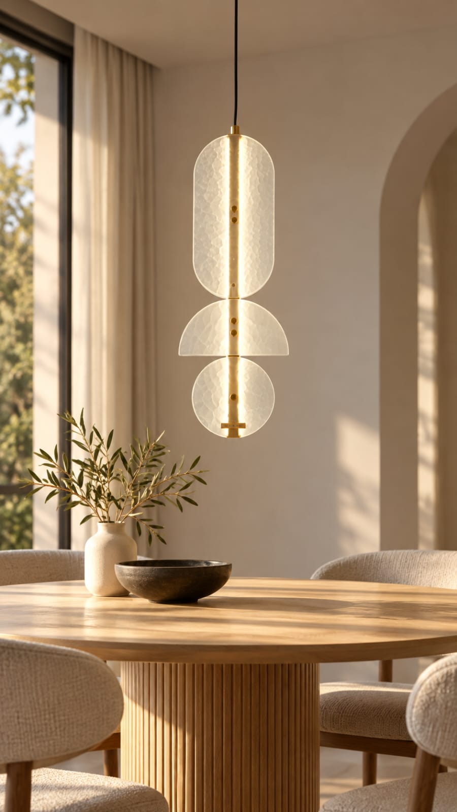 Suspension blanche à trois formes géométriques - vue 4