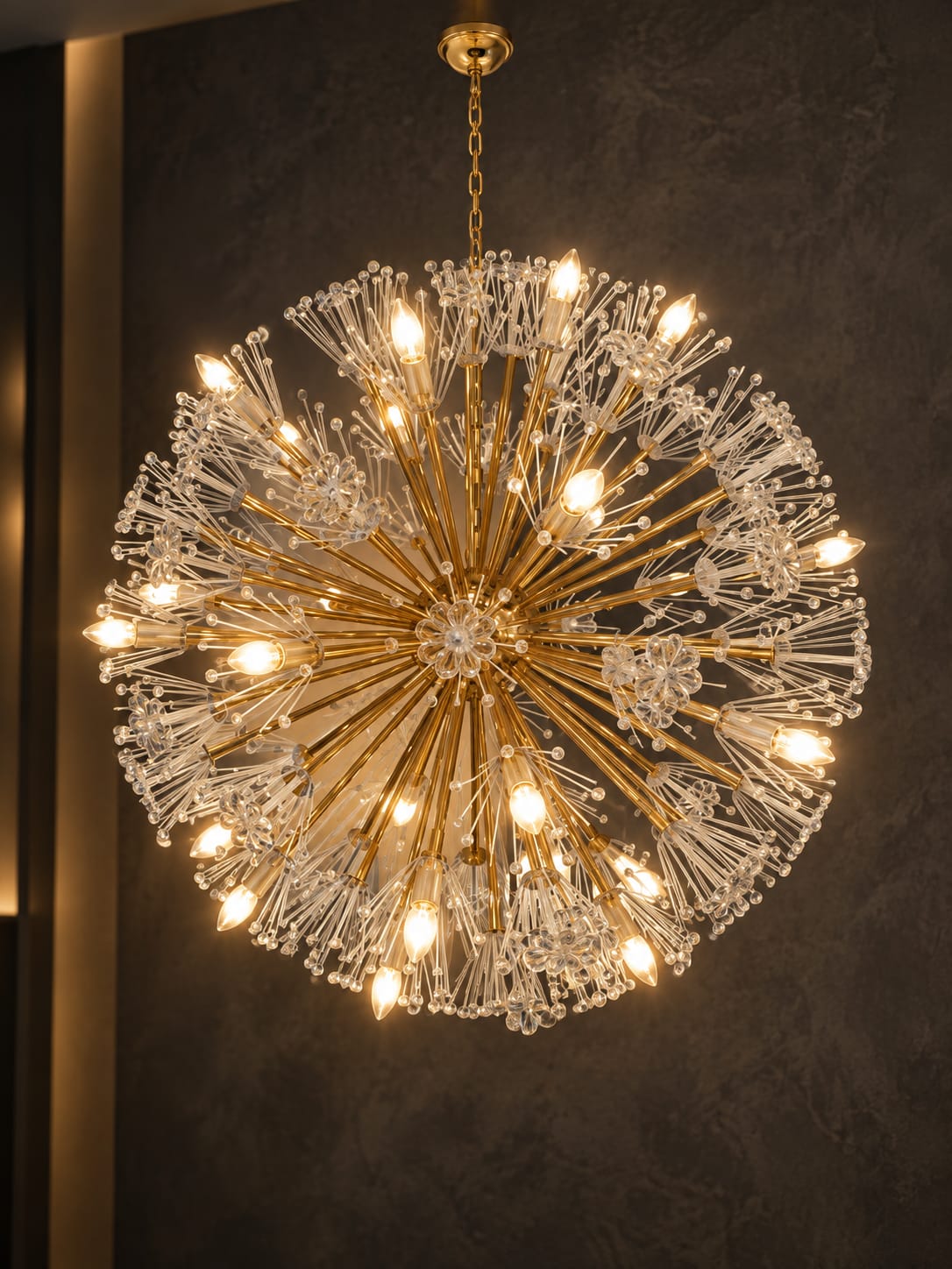 Lustre sphérique doré, style pissenlit - vue 5