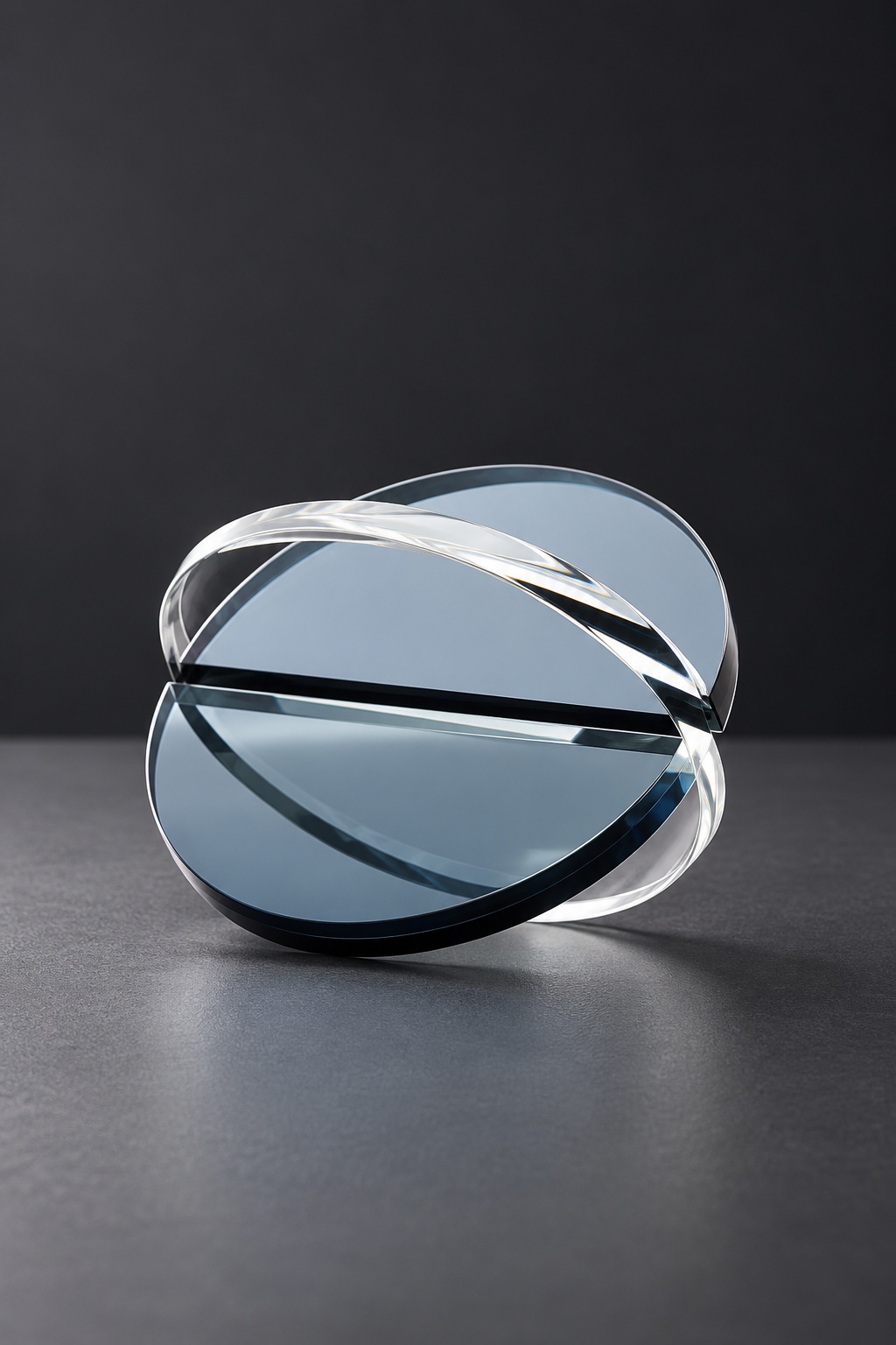 Sculpture orbitale gris bleuté — petit modèle - vue 4
