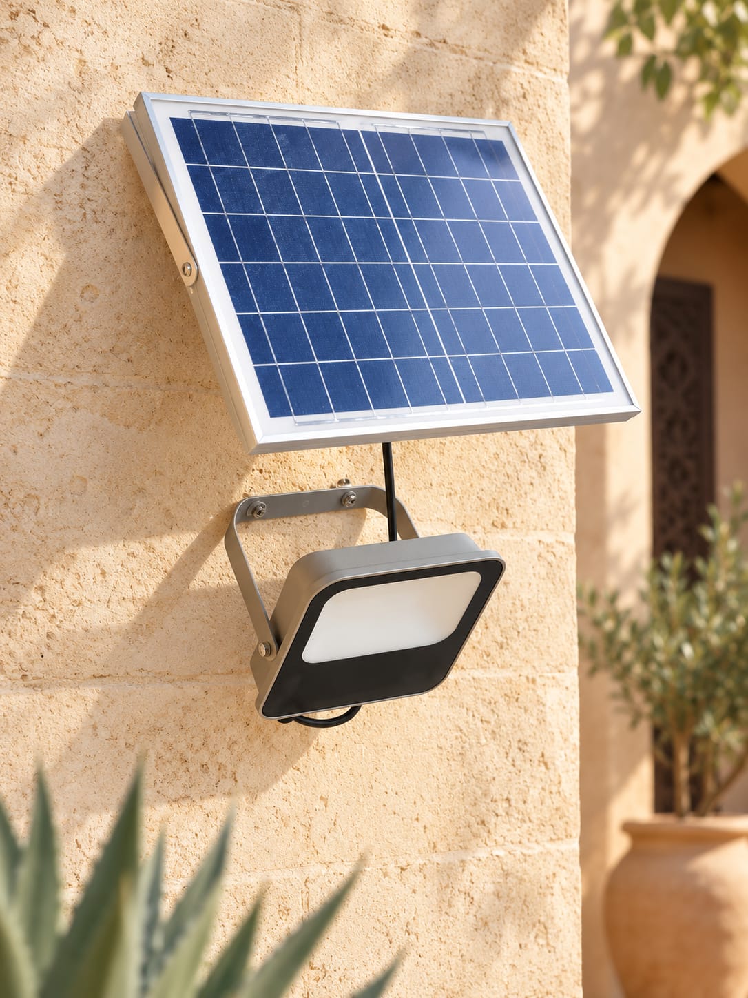 Projecteur solaire avec panneau déporté - vue 4