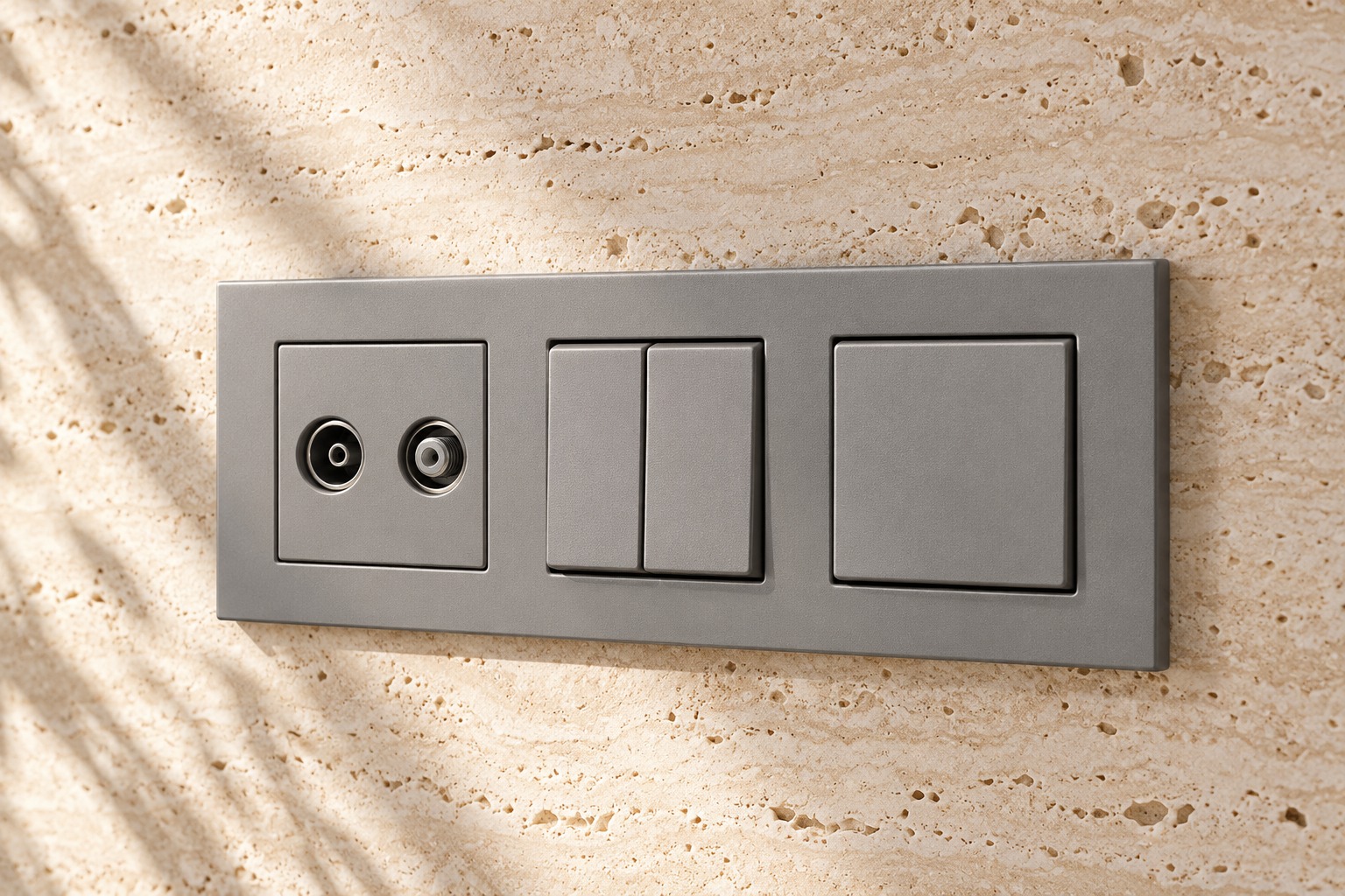 Plaque modulaire grise commandes et connexion - vue 5