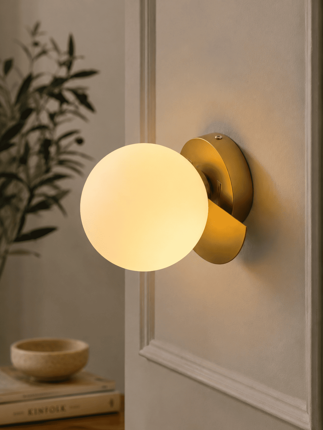 Orbe Doré avec Diffuseur en Verre Opale - vue 6