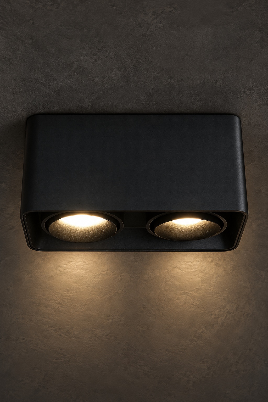 Plafonnier double spot noir mat - vue 5