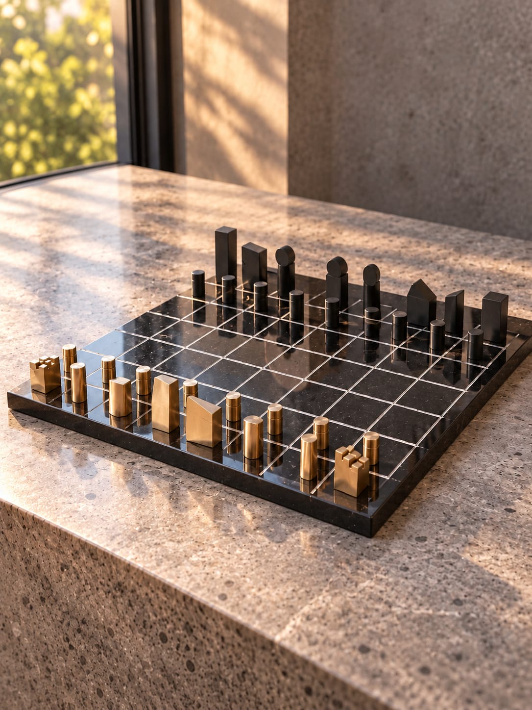 Jeu d’échecs décoratif géométrique - vue 5