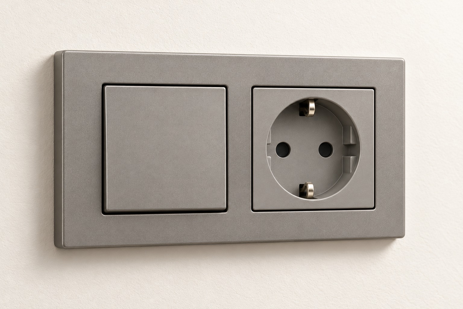 Ensemble gris interrupteur et prise - vue 2