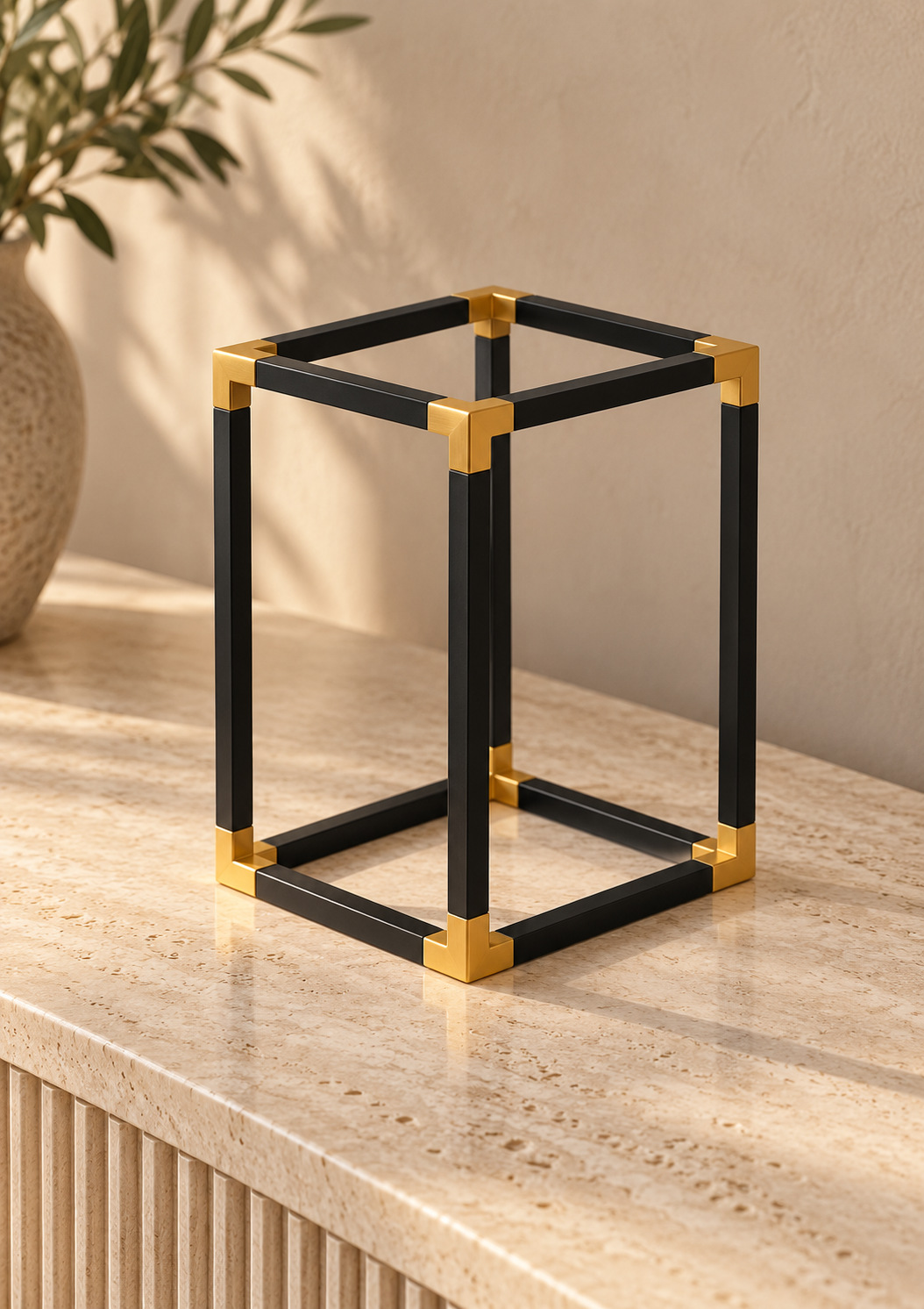 Structure décorative rectangulaire noire et dorée - vue 4
