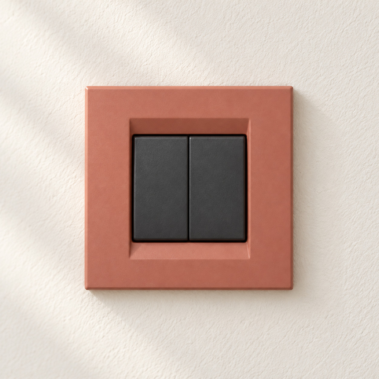 Interrupteur double terracotta - vue 3