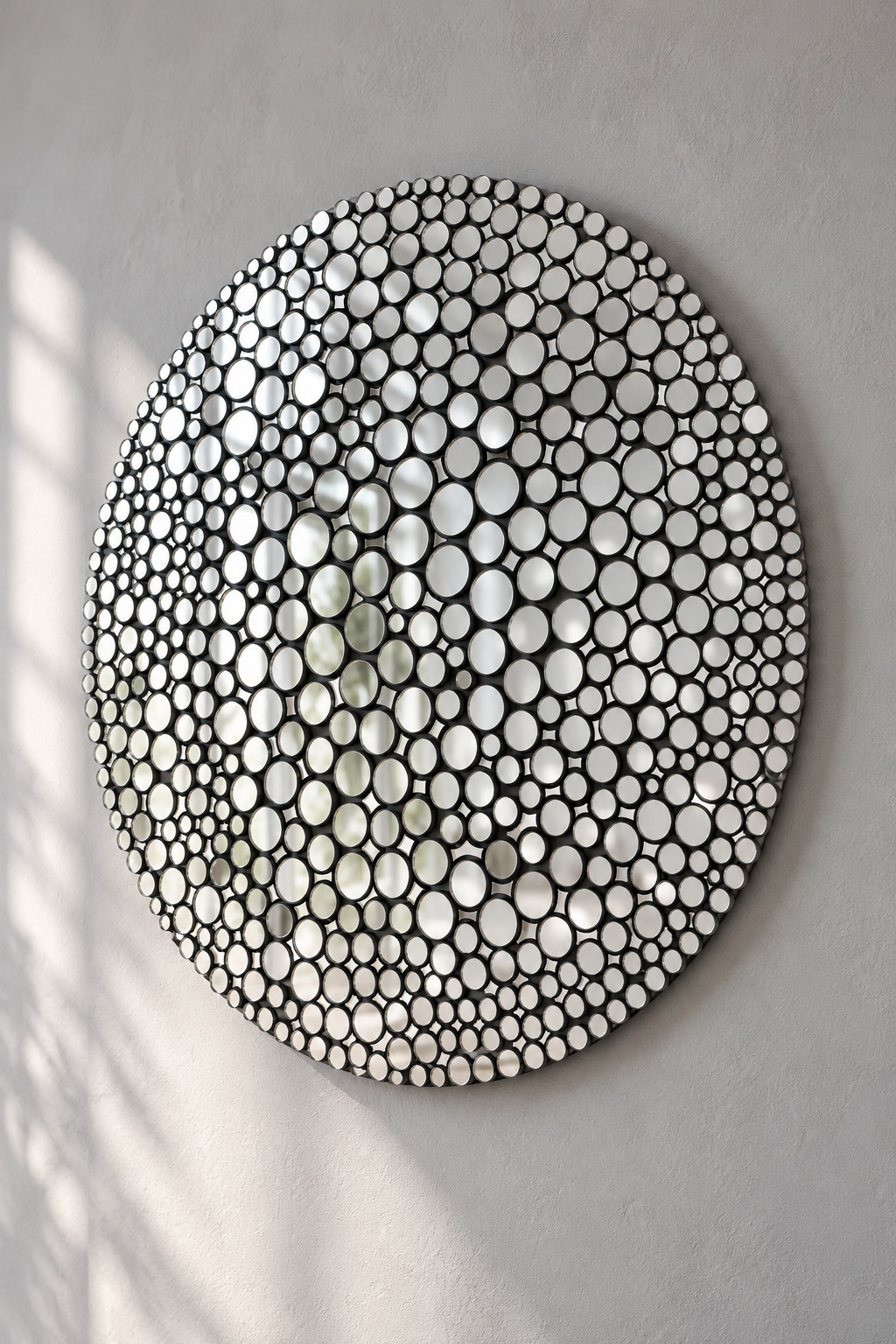 Décoration murale ronde à mosaïque argentée - vue 5