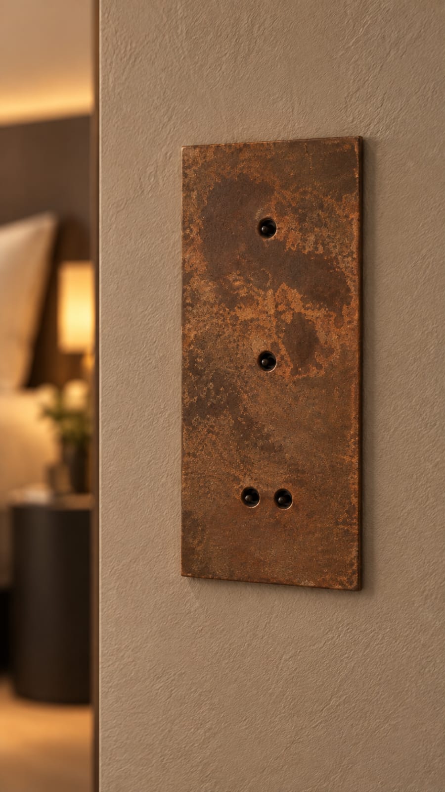 Plaque multicommande verticale effet rouille - vue 5