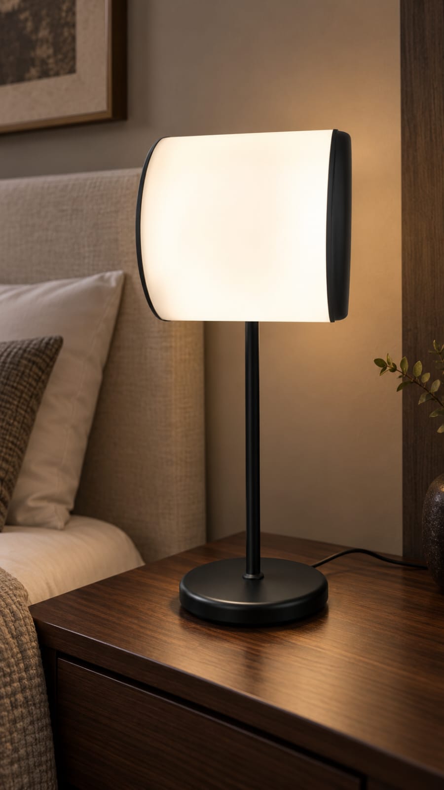 Lampe à poser noire à diffuseur galbé - vue 3