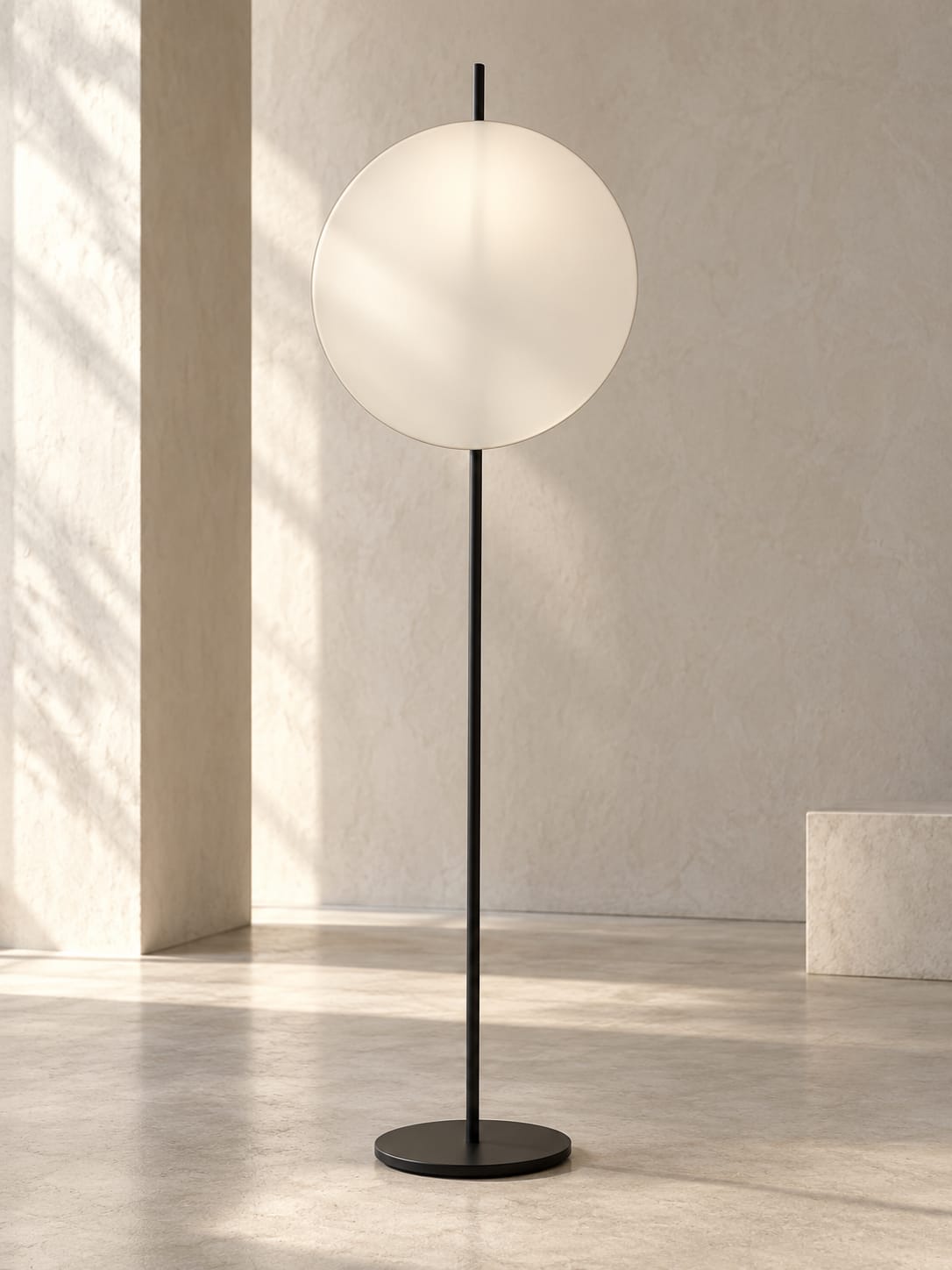 Lampadaire à disque blan - vue 4