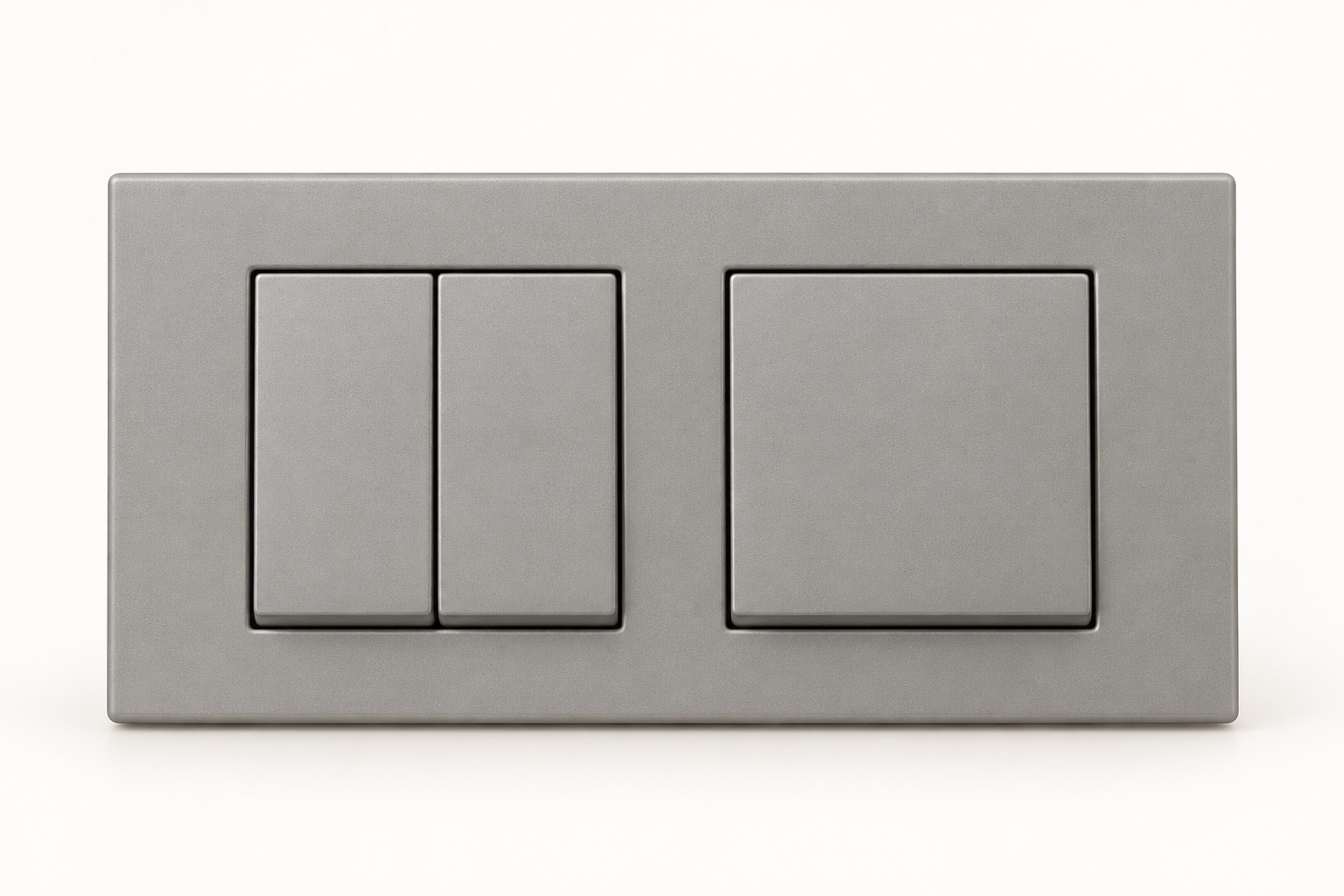 Plaque modulaire grise à trois touches - vue 3