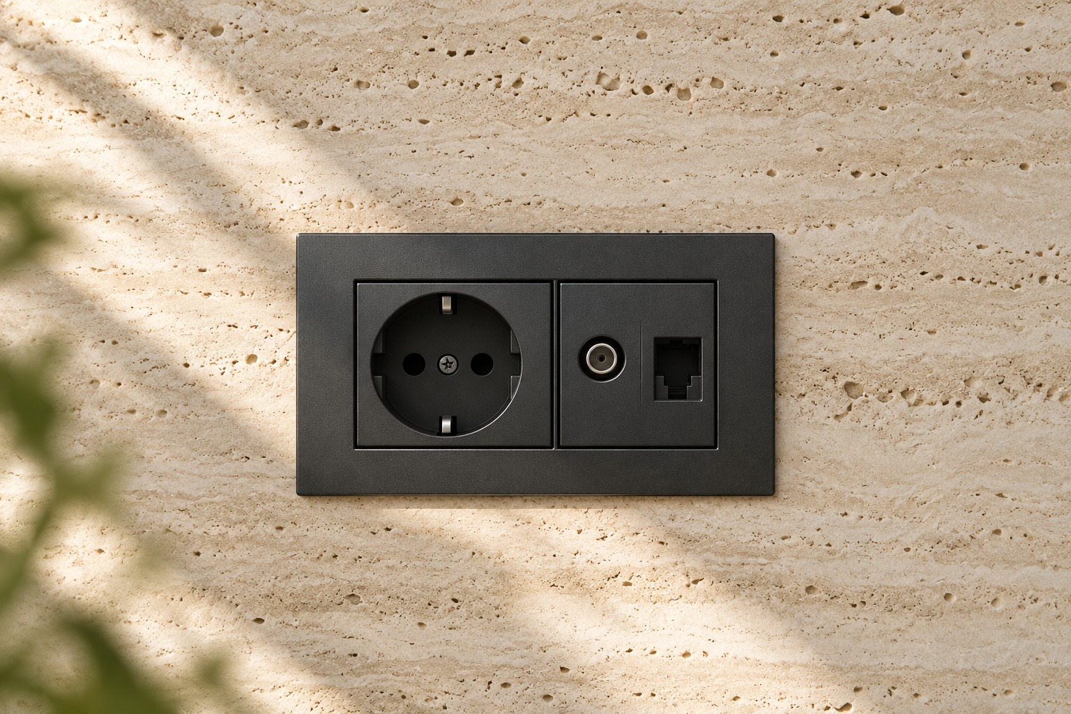 Plaque modulaire anthracite prises - vue 3