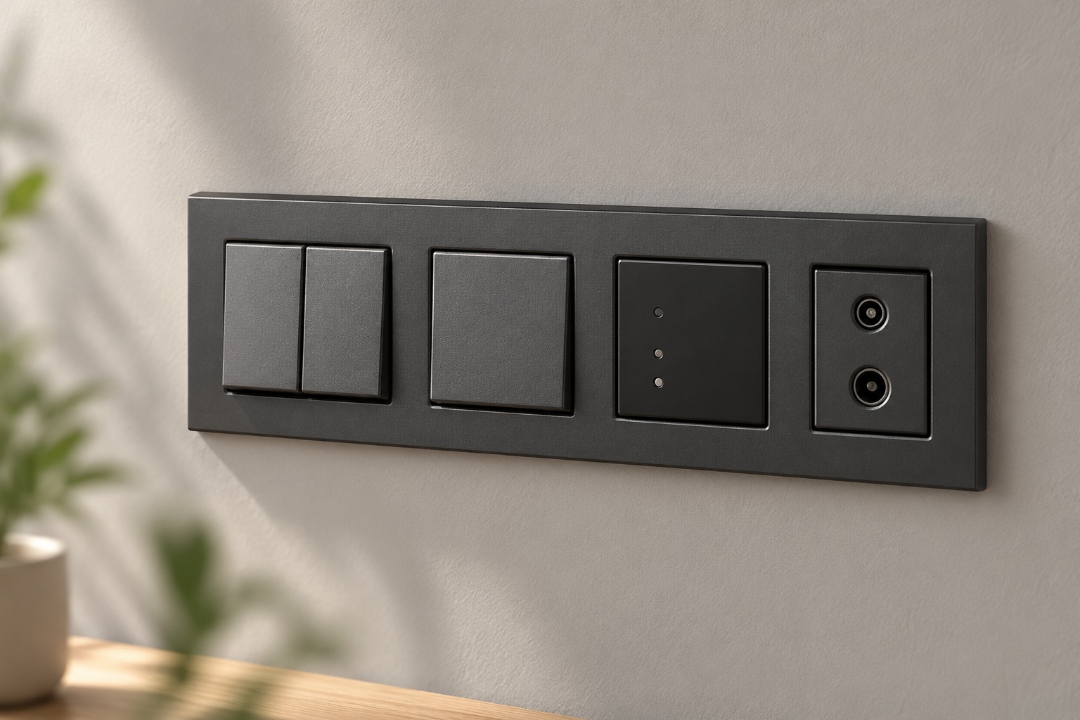 Plaque modulaire anthracite à quatre zones - vue 4
