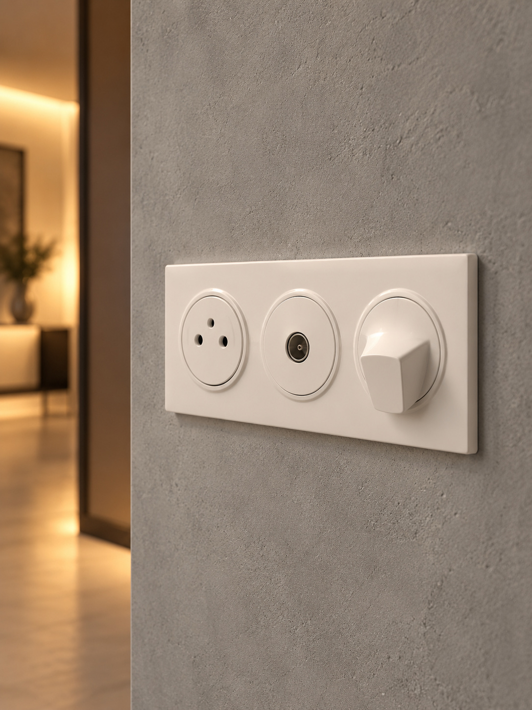 Ensemble horizontal blanc à trois modules - vue 2