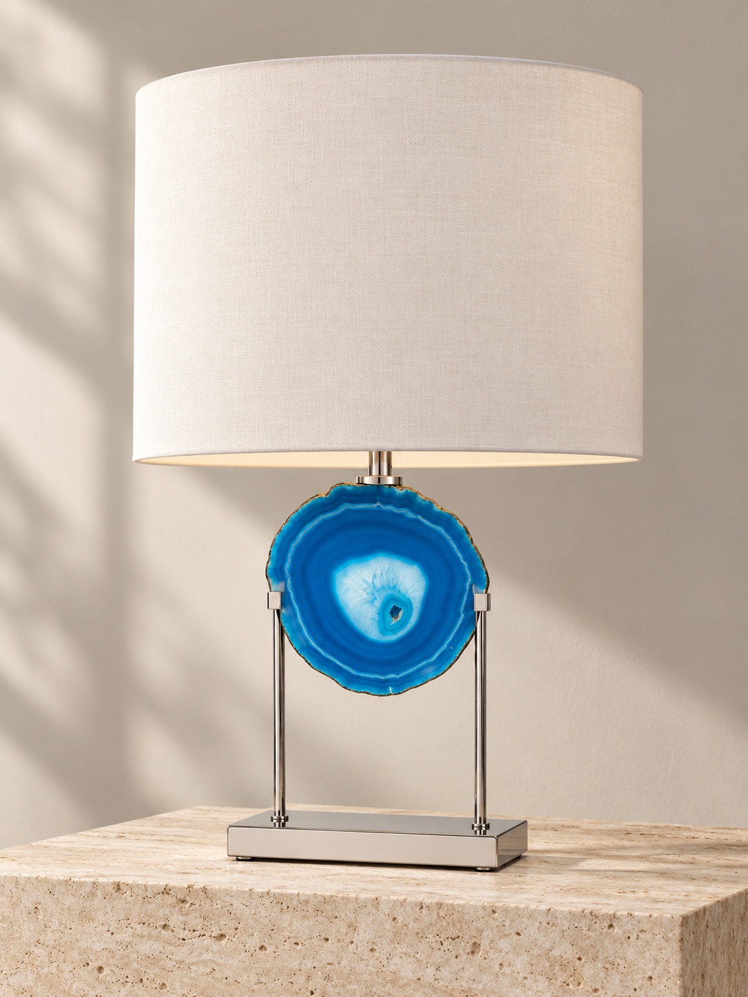 Lampe à poser à décor bleu façon agate - vue 3
