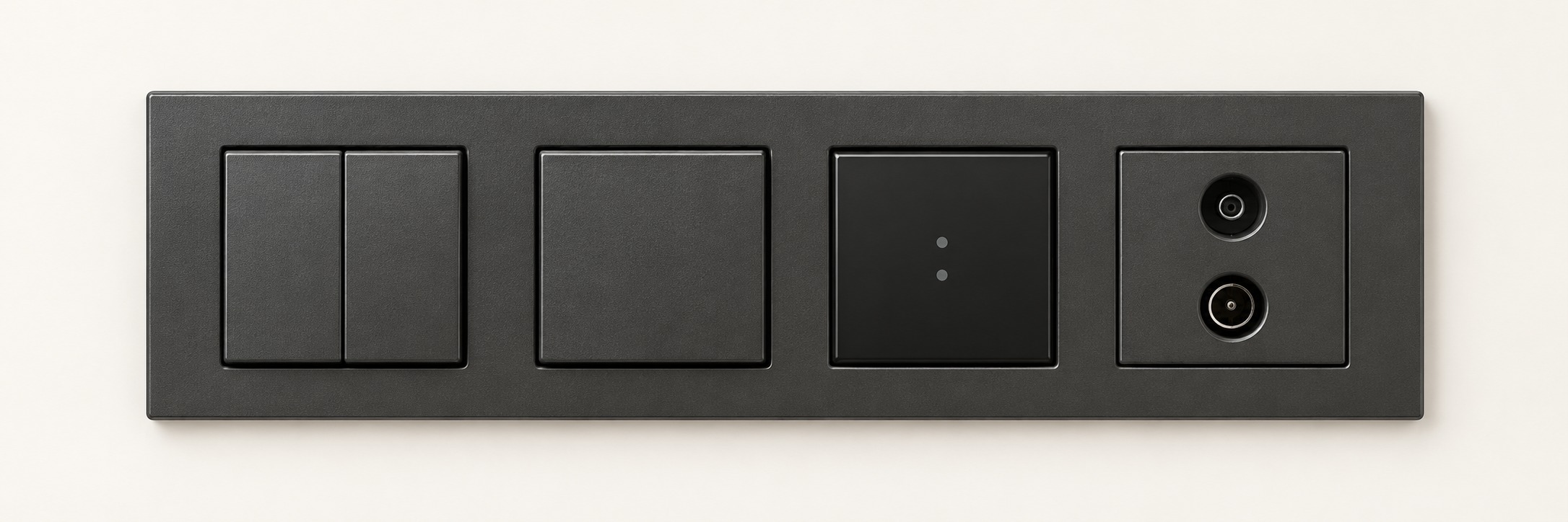 Plaque modulaire anthracite à quatre zones - vue 3