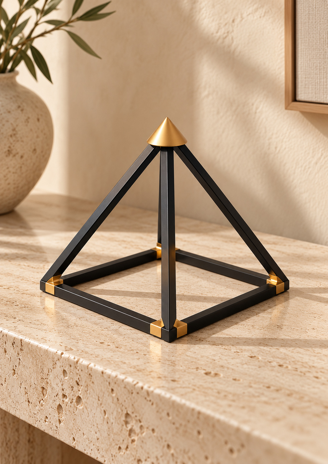 Pyramide décorative noire et dorée - vue 5