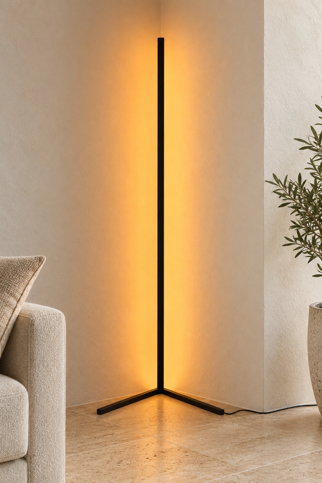 Lampadaire d’angle LED multicolore noir - vue 4