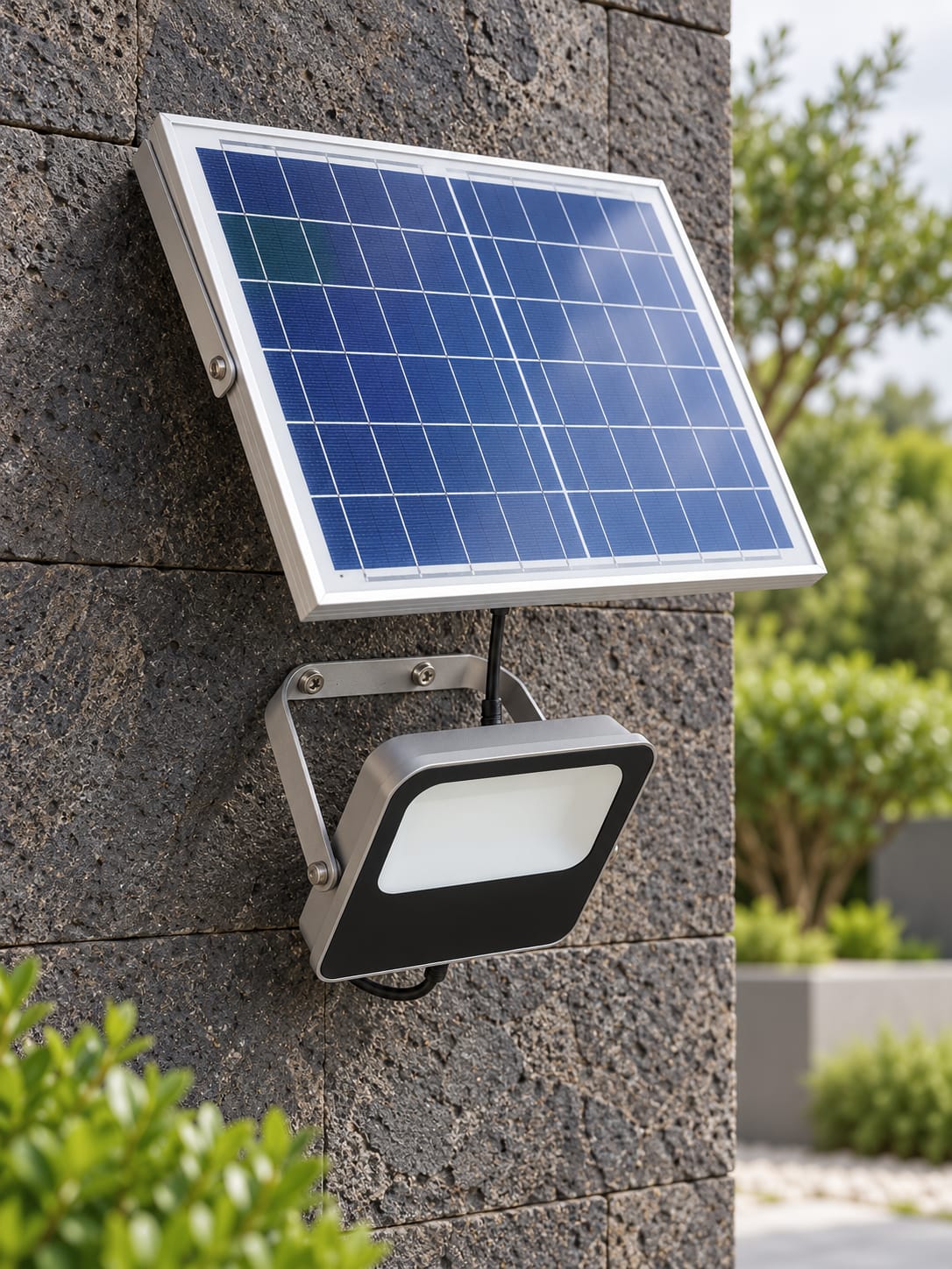 Projecteur solaire avec panneau déporté - vue 2