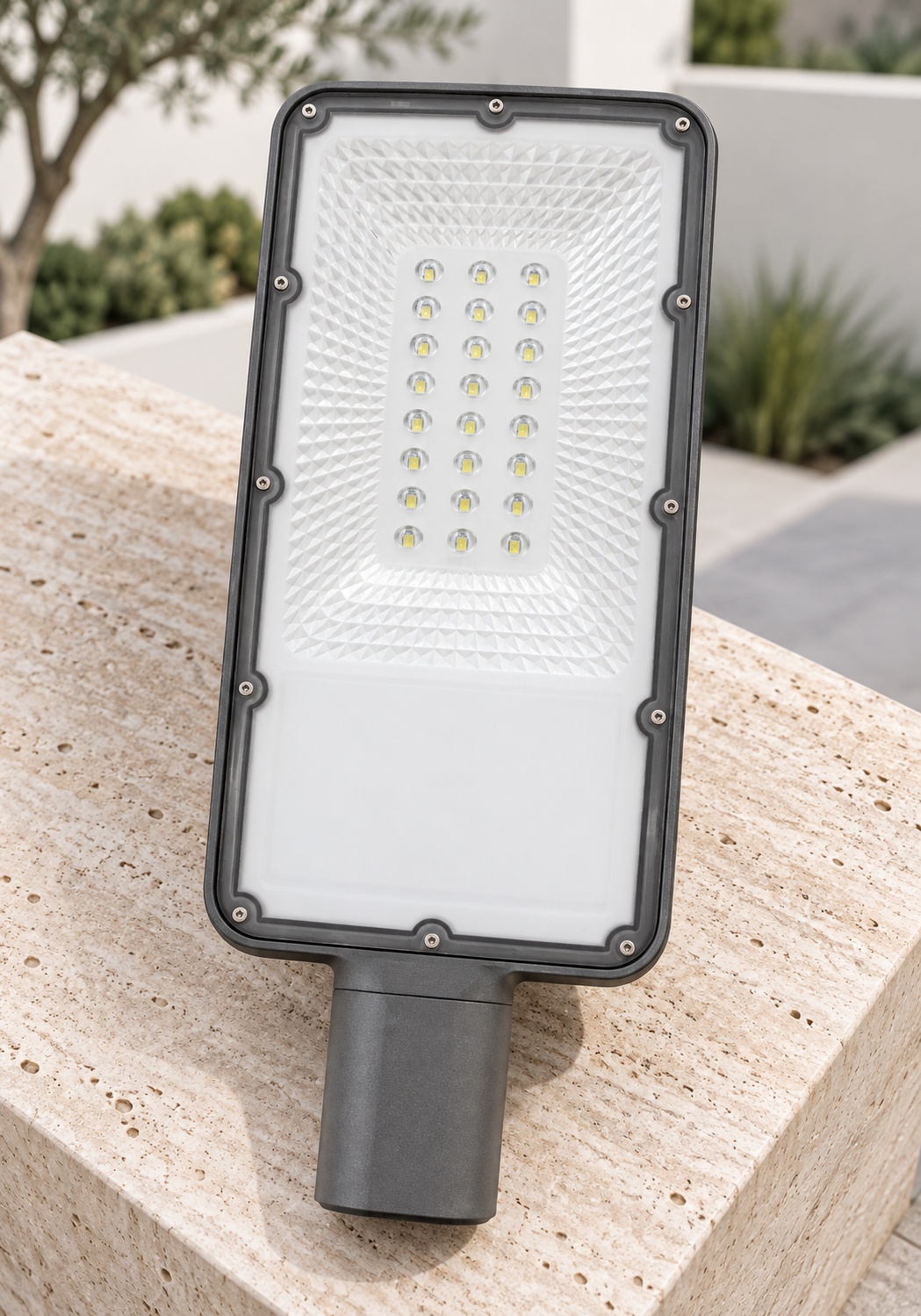 Tête de lampadaire solaire LED anthracite - vue 3