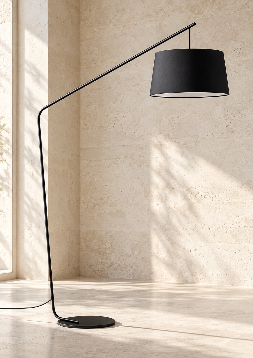Lampadaire noir à bras déporté - vue 5
