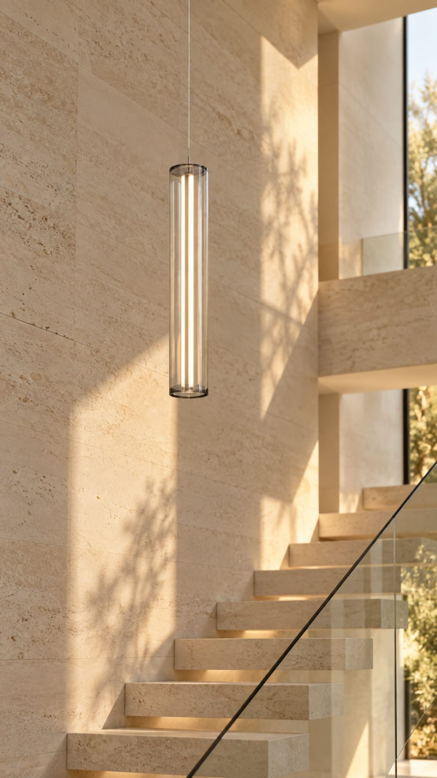 Suspension tubulaire verticale transparente - vue 5