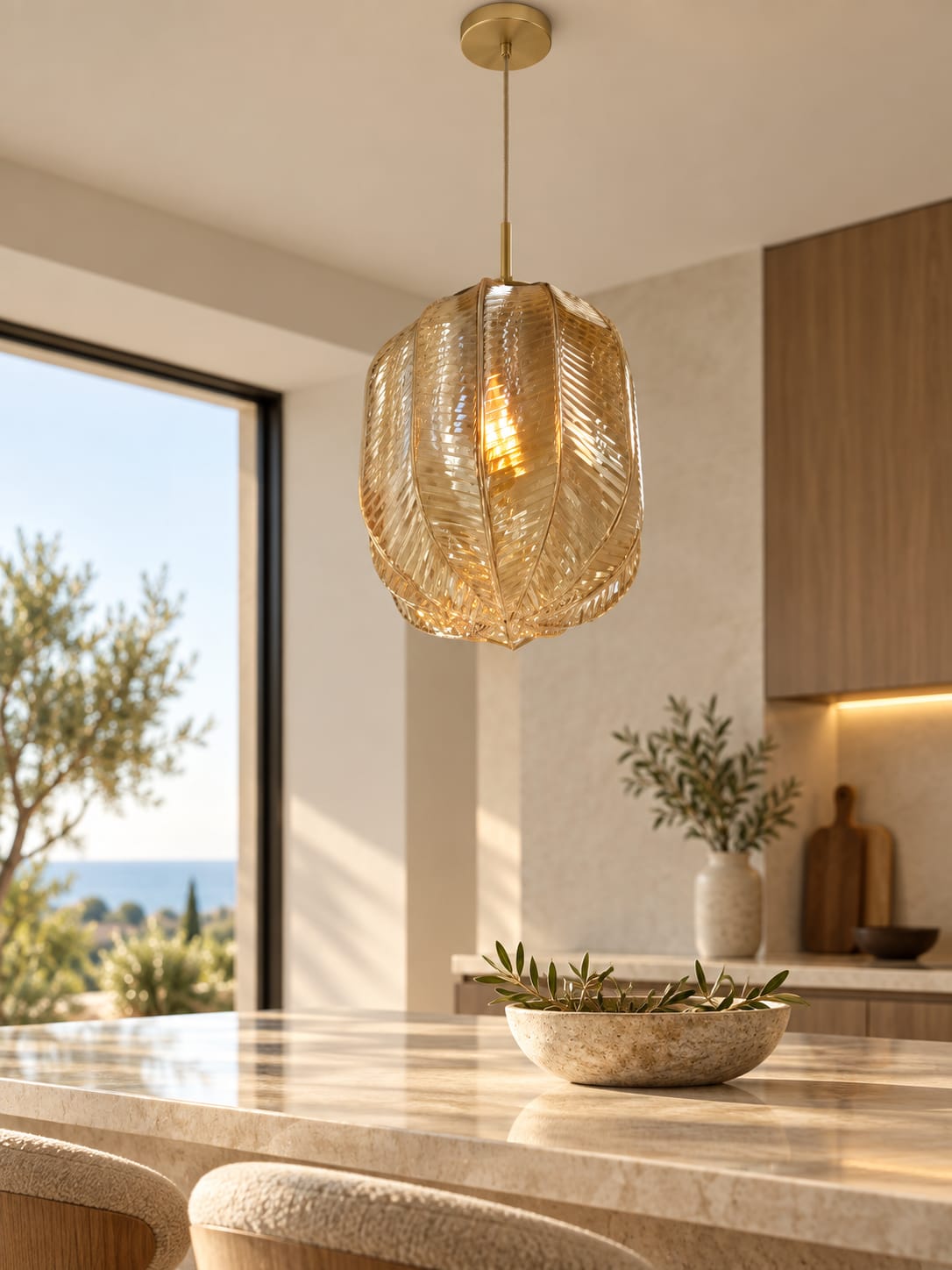 Suspension nervurée ambrée - vue 4