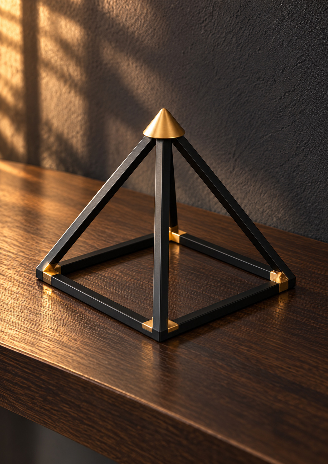 Pyramide décorative noire et dorée - vue 2