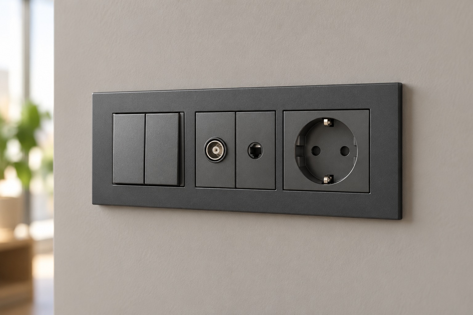 Plaque modulaire anthracite multifonction - vue 2