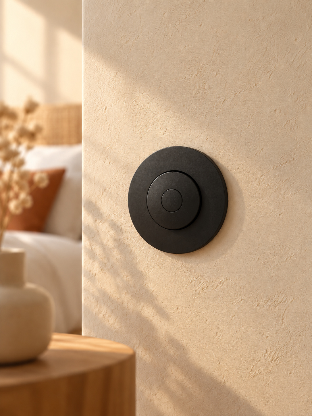 Commande ronde noir velours - vue 4