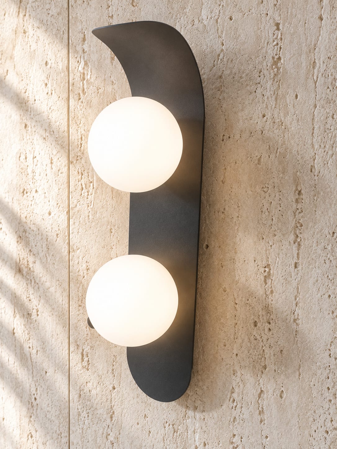 anthracite à deux globes opalins - vue 3