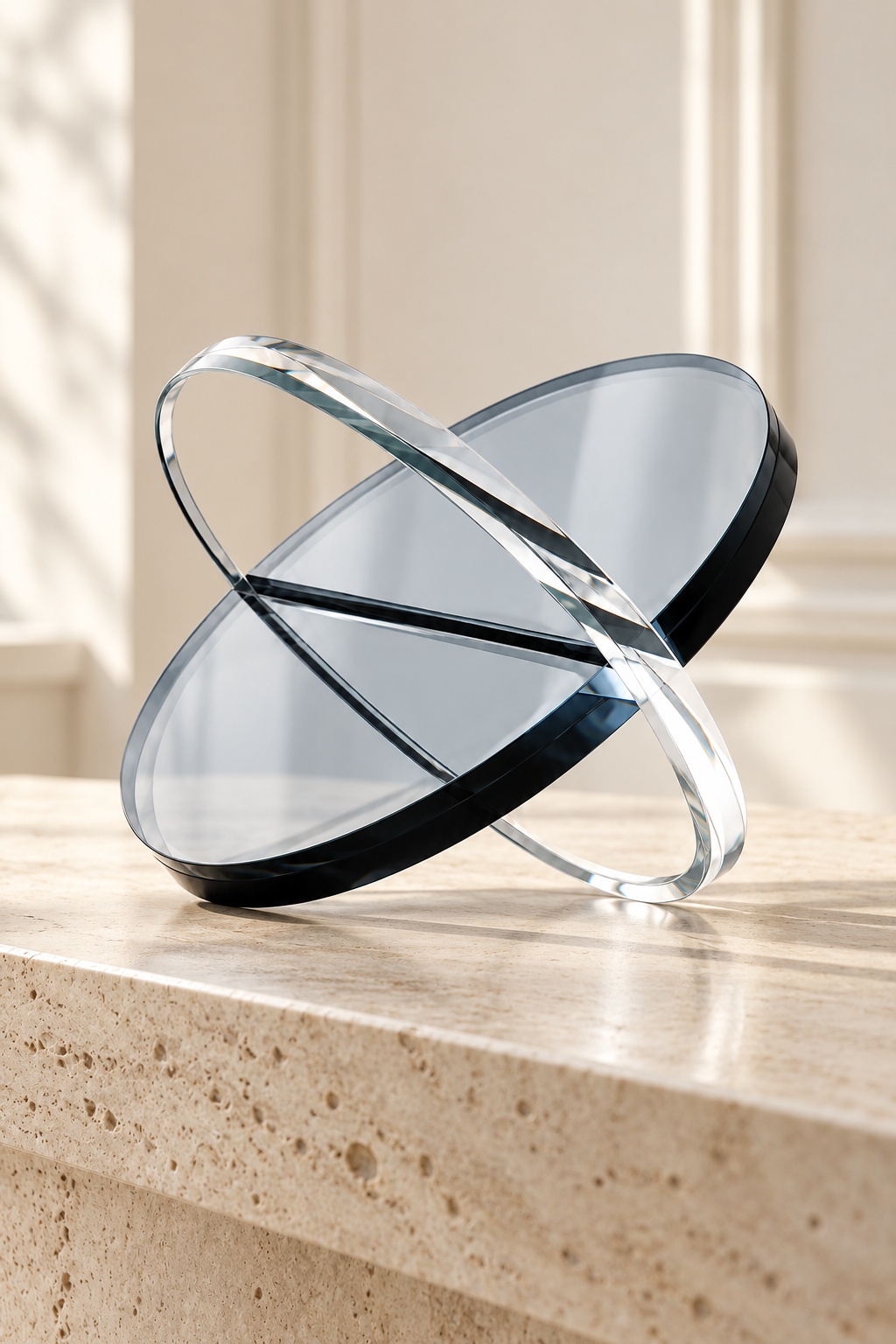 Sculpture orbitale translucide — modèle intermédiaire - vue 3