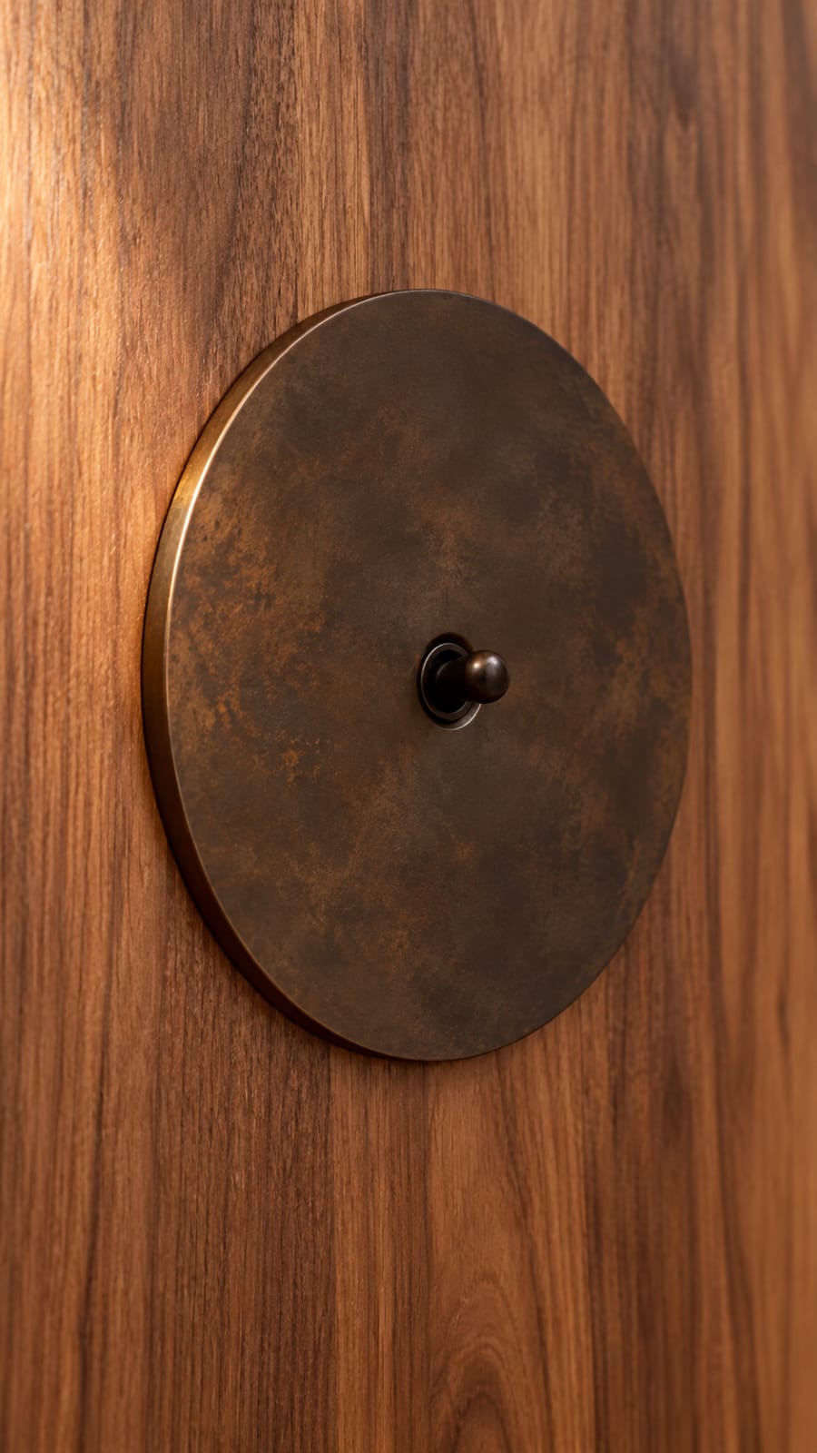 Interrupteur rond effet bronze patiné - vue 4