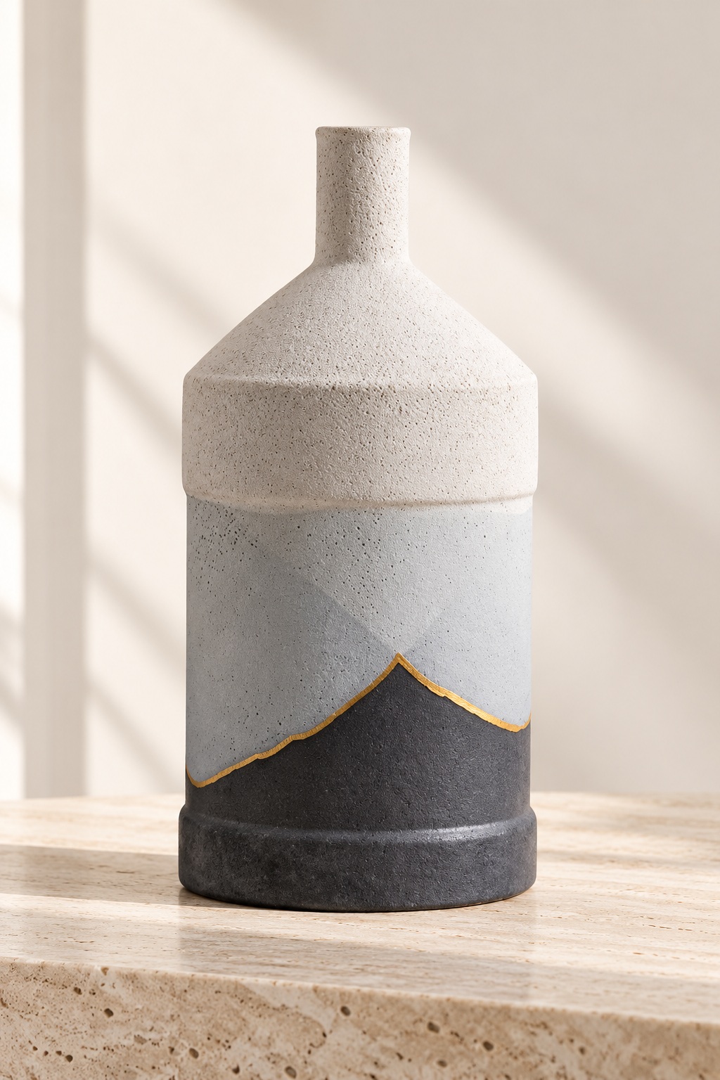 Vase à épaulement conique et liseré doré - vue 3