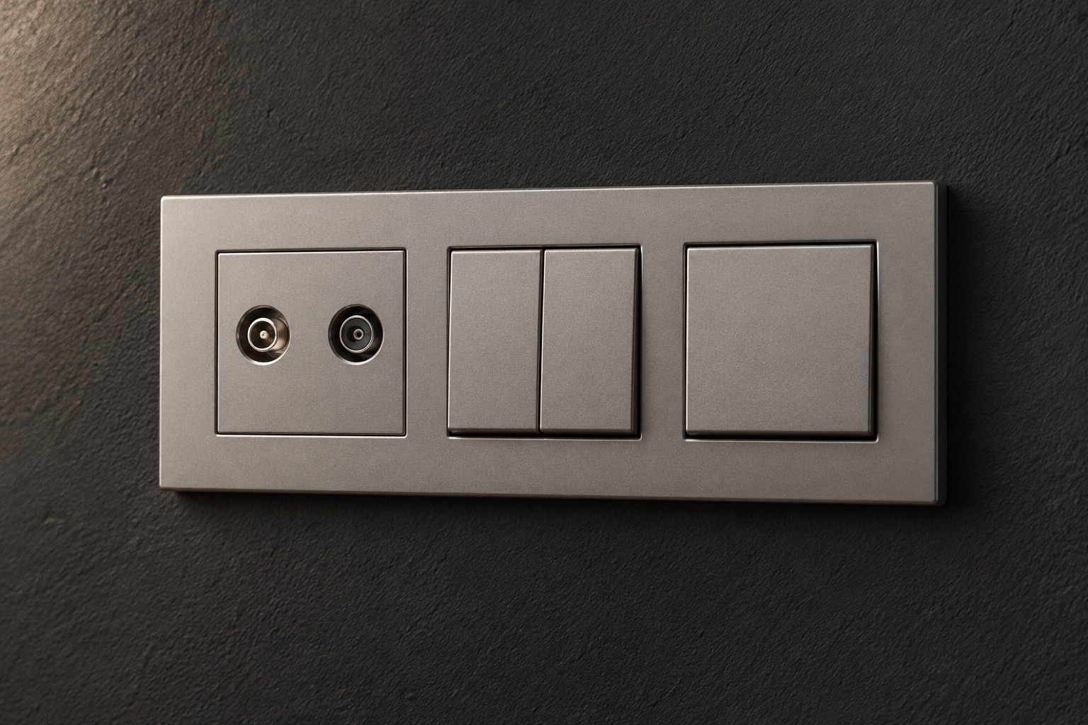 Plaque modulaire grise commandes et connexions - vue 4