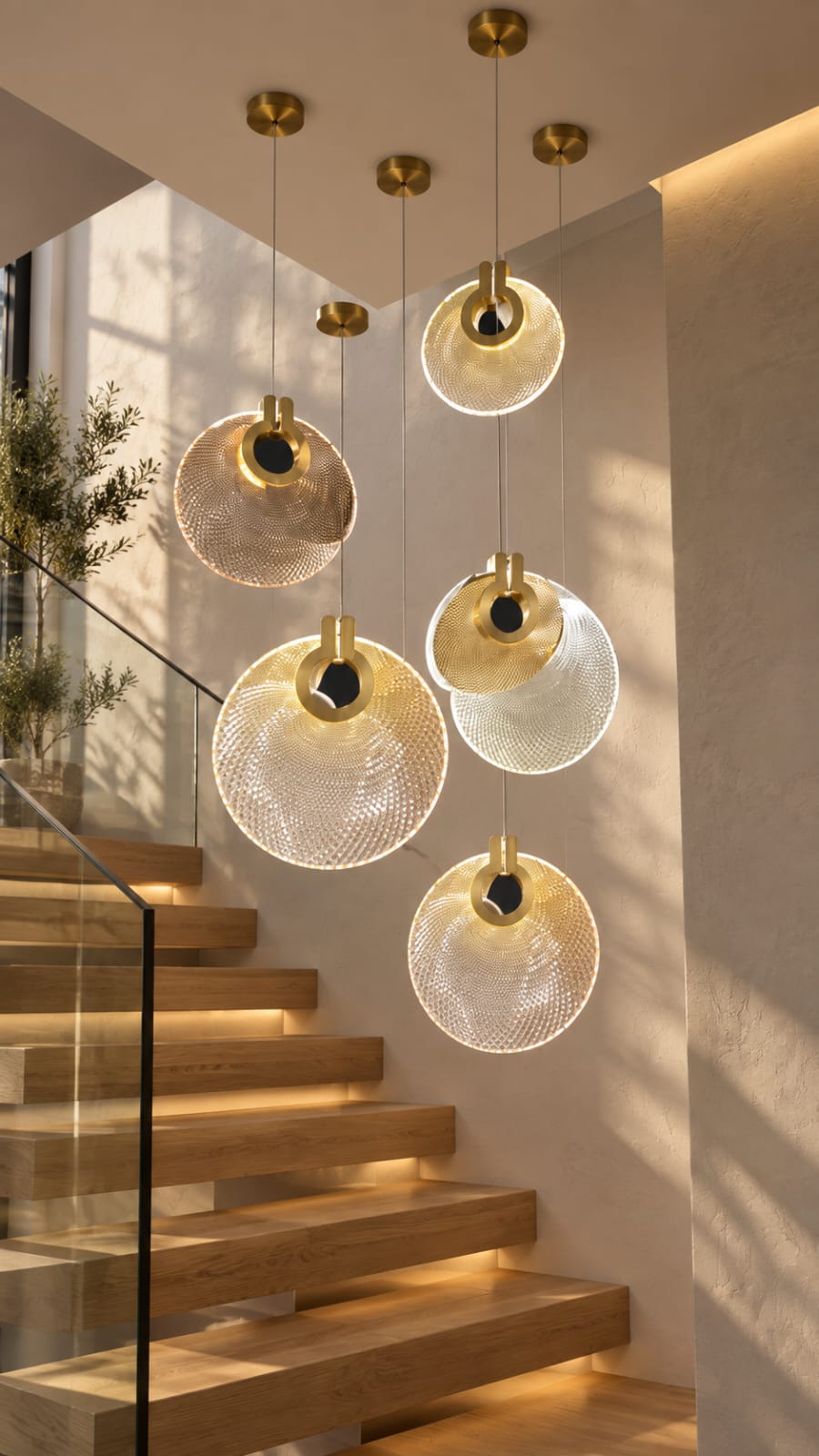 Suspension à disque lumineux texturé - vue 3
