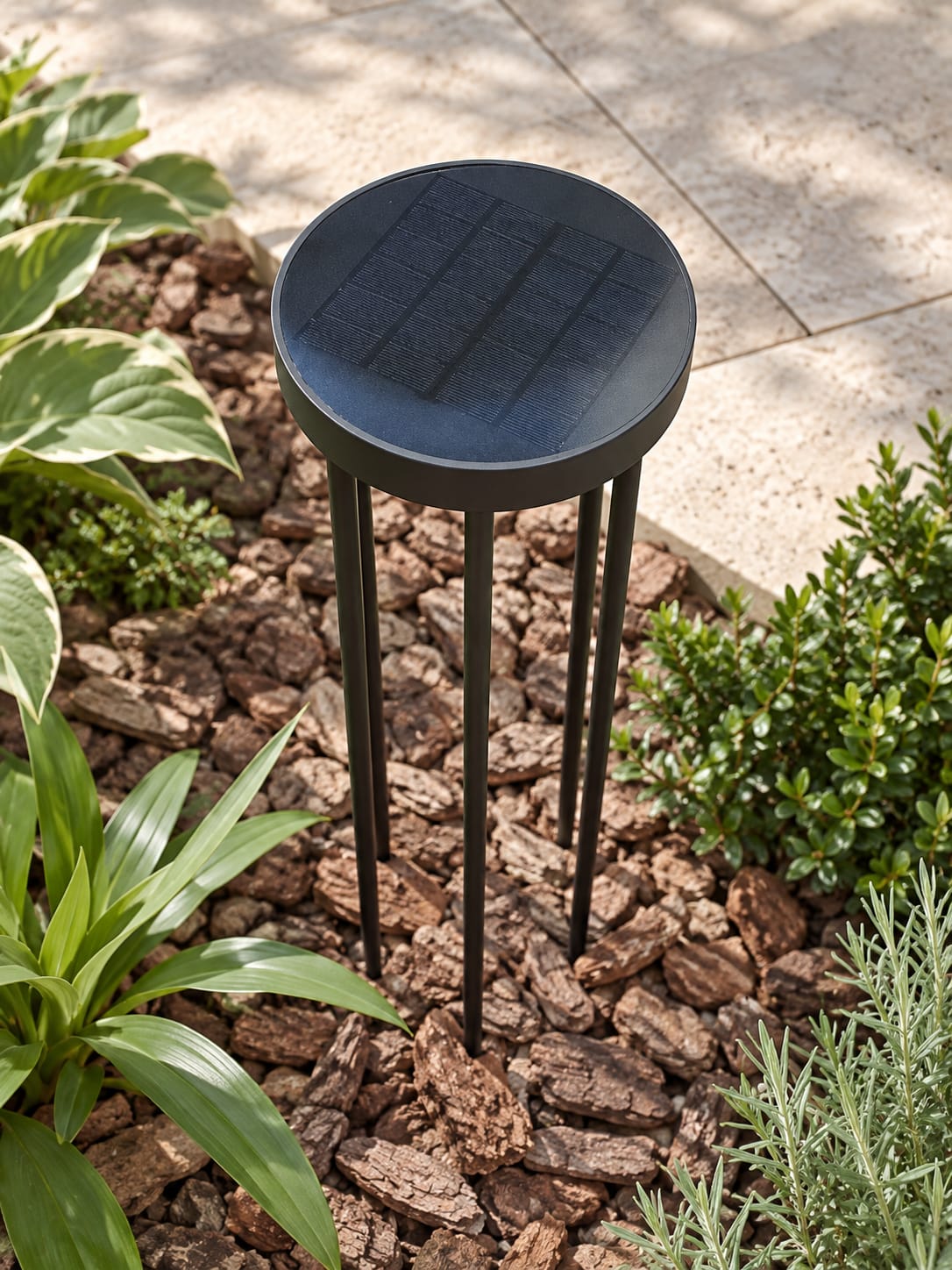 Luminaire solaire de jardin à tête ronde - vue 2