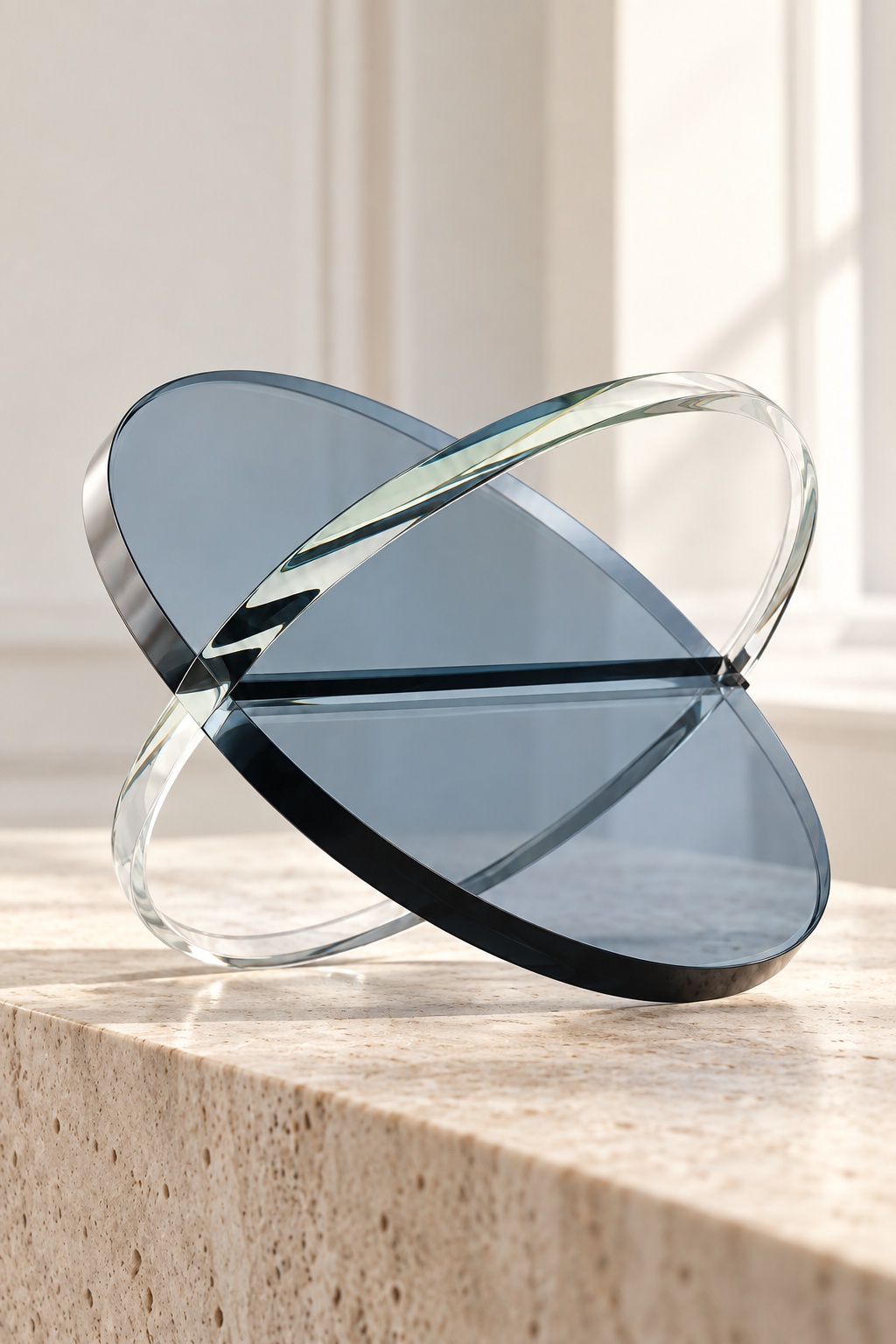Sculpture orbitale gris bleuté — grand modèle - vue 4