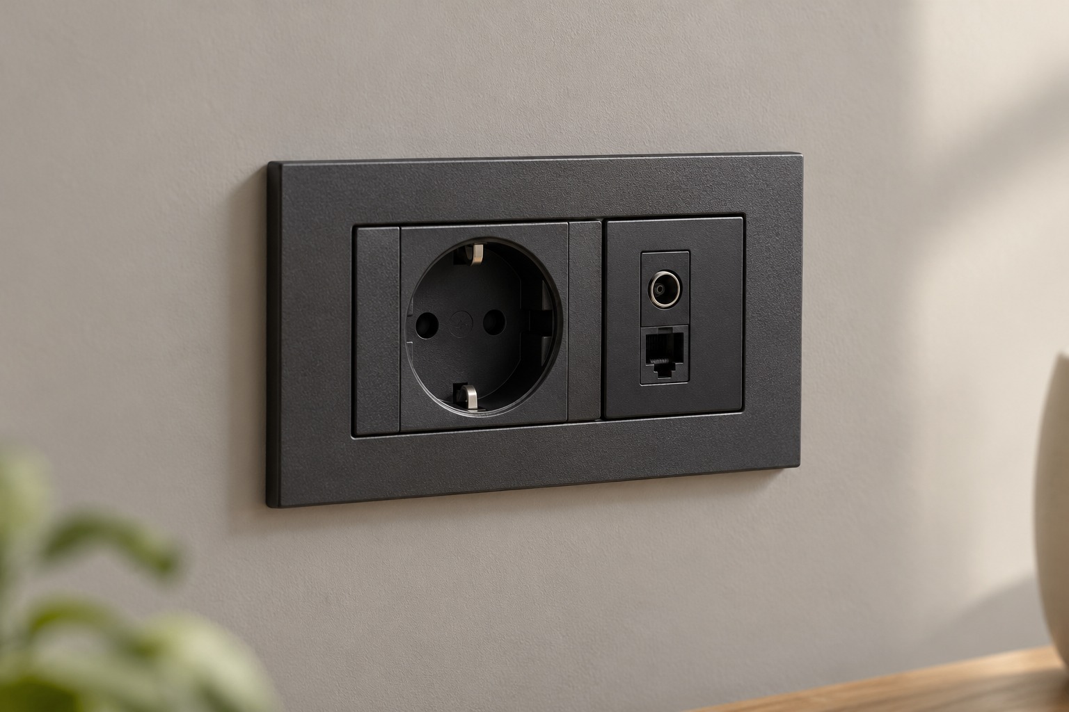 Plaque modulaire anthracite prises - vue 5