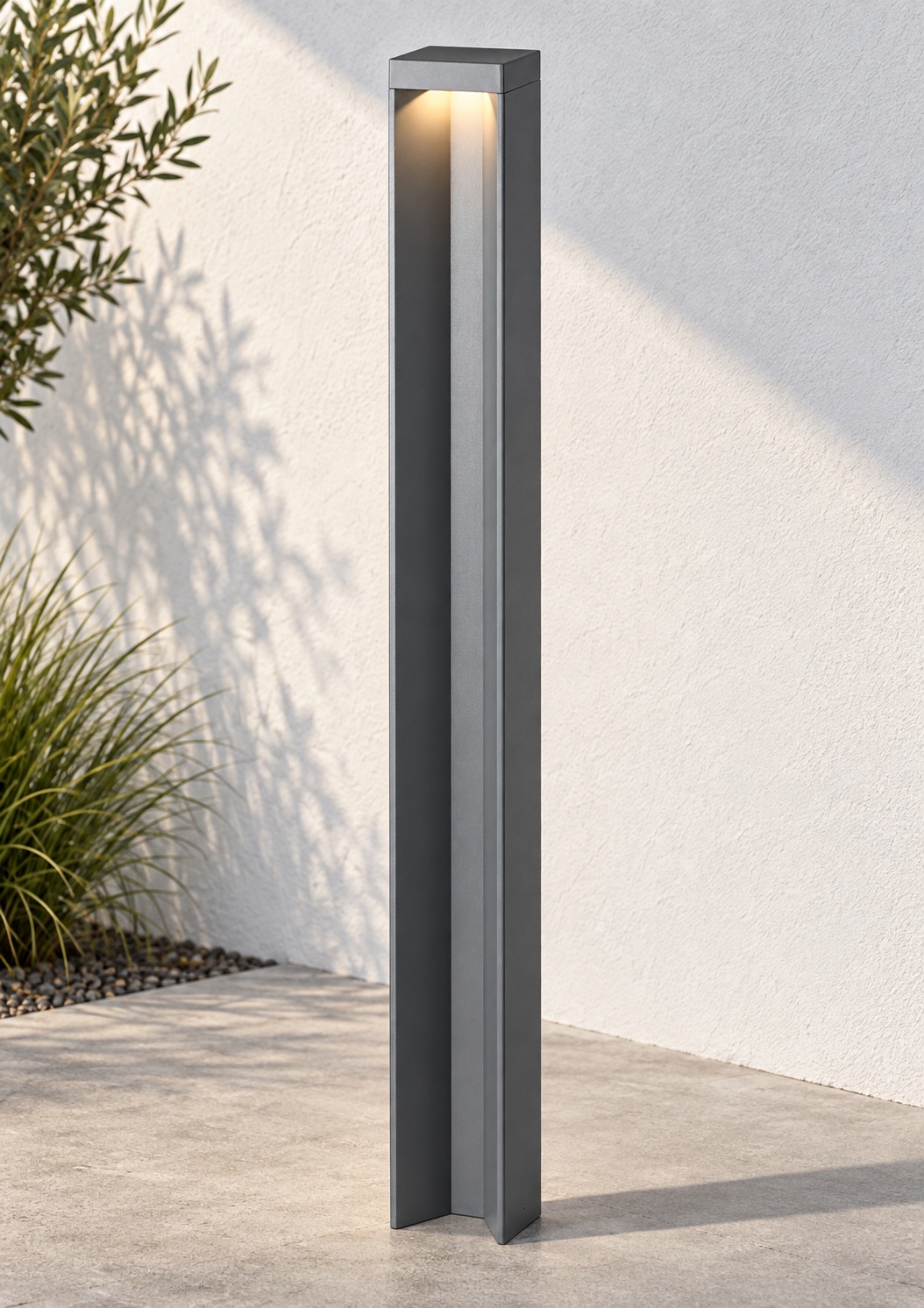 Borne lumineuse élancée gris anthracite - vue 5
