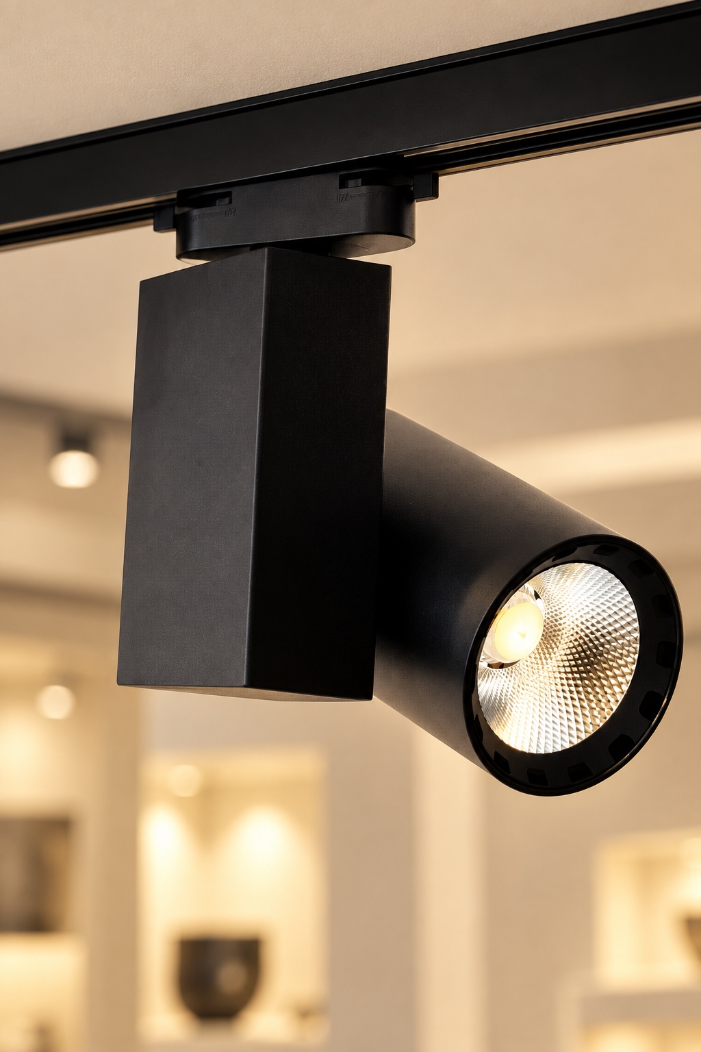 Spot LED orientable noir sur rail - vue 5