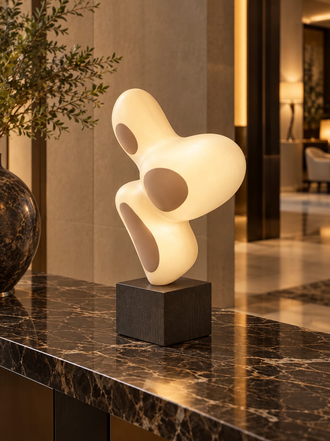 Lampe à poser sculpturale à trois formes organiques - vue 5