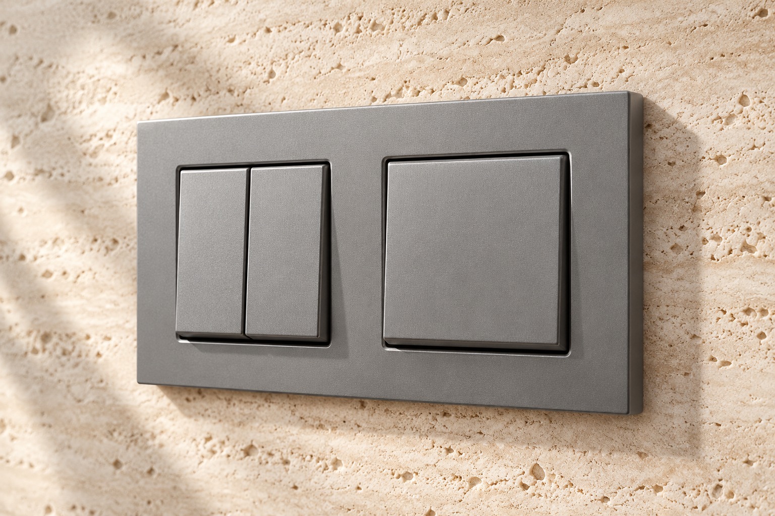 Plaque modulaire grise à trois touches - vue 4