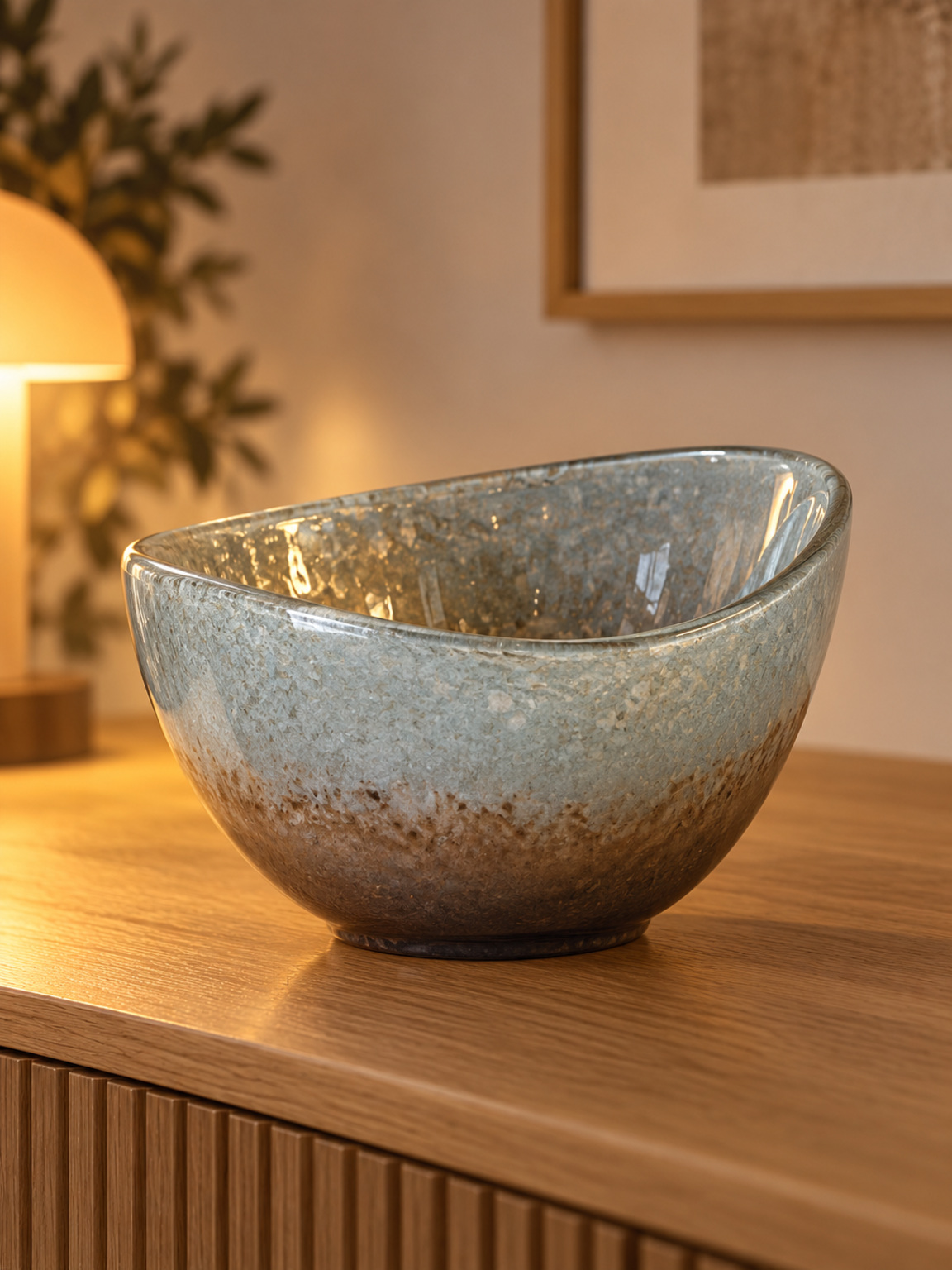 Coupe bleu gris asymétrique - vue 2