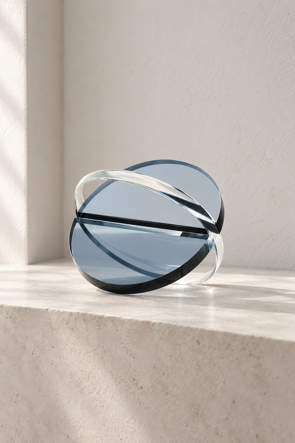 Sculpture orbitale gris bleuté — petit modèle - vue 3