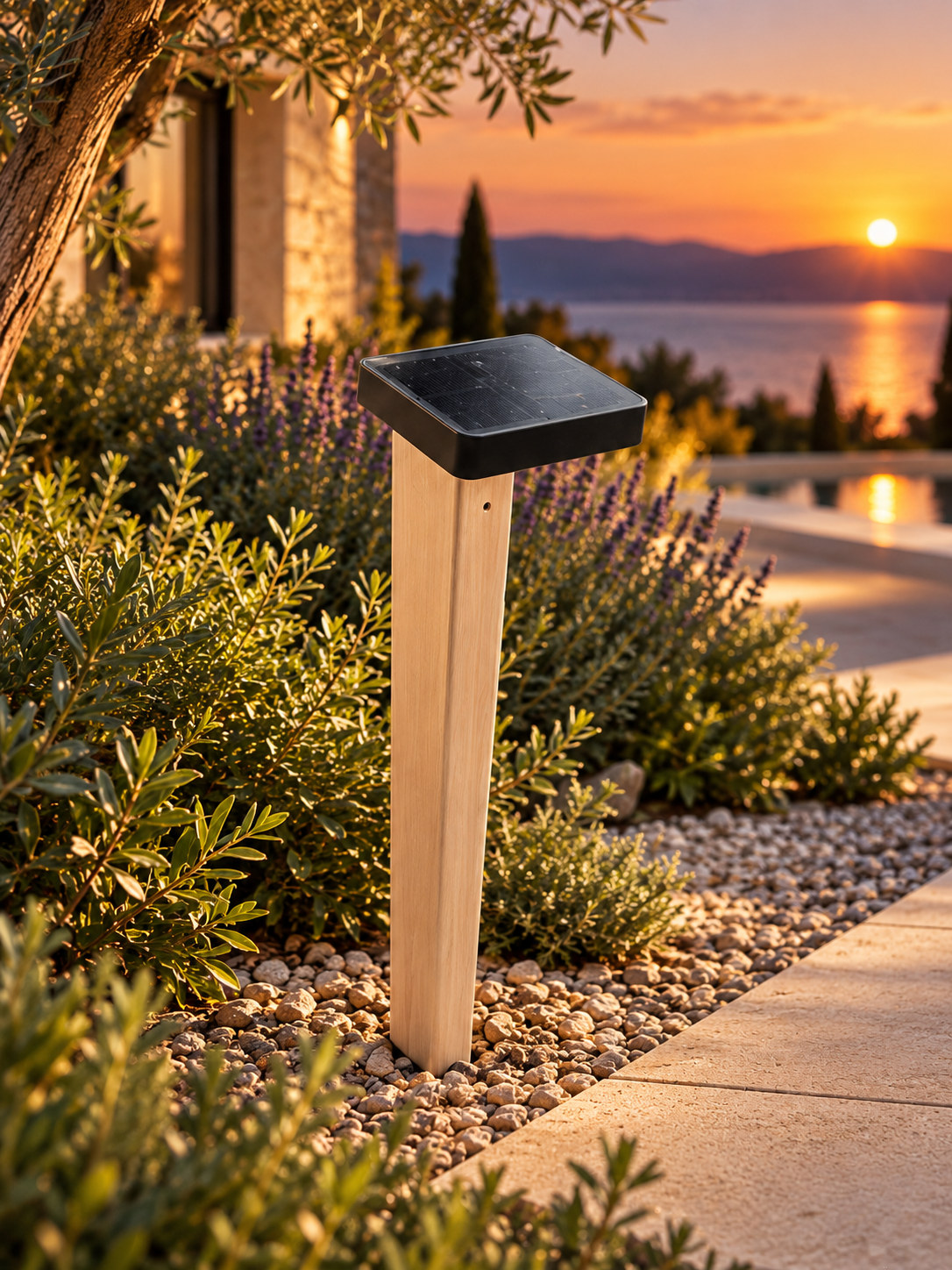 Borne solaire de jardin à panneau carré - vue 2