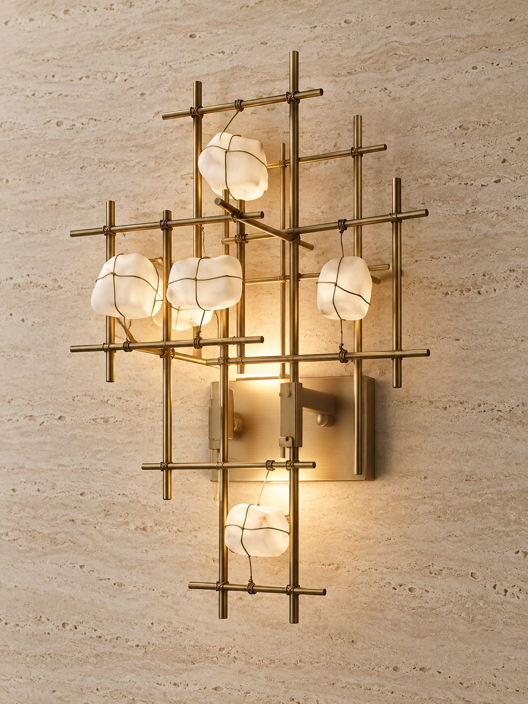 Applique sculpturale géométrique dorée - vue 5